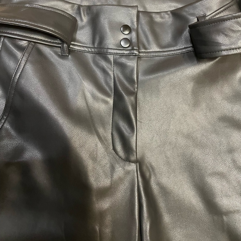 Shinestar Faux Leather Straight Leg Ankle Length Pants (size M) - Picture 2 of 8